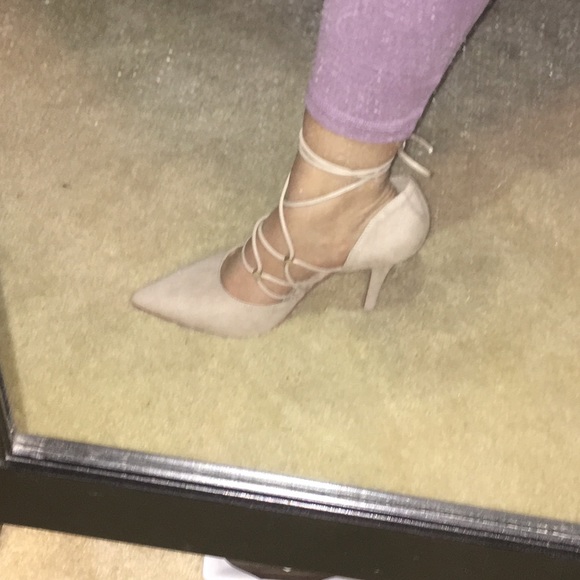 Nude Suede Pumps - Picture 6 of 6